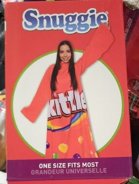 AUTHENTIC SNUGGIE Bright Color SKITTLES Long Draped Open Front Wearable Blanket